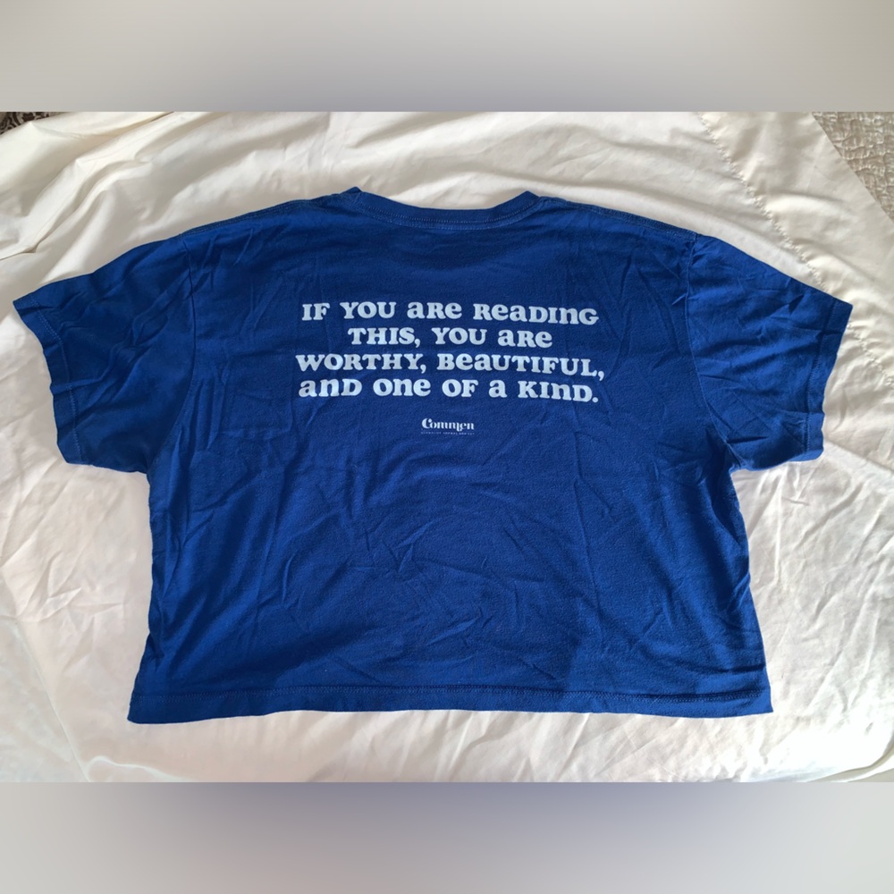 💙Commen CC Logo CropTee - Blue/Light Blue Text- Large - Normalize Normal Bodies